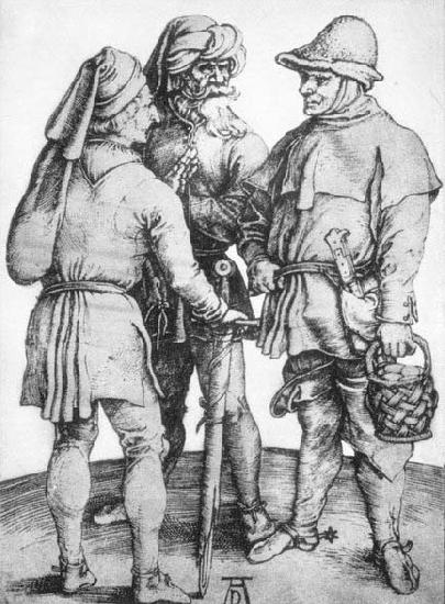 Albrecht Durer Three Peasants in Conversation oil painting picture